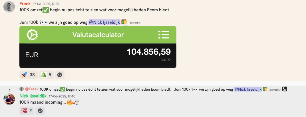 Resultaat student Freek: 100k omzet gepasseerd